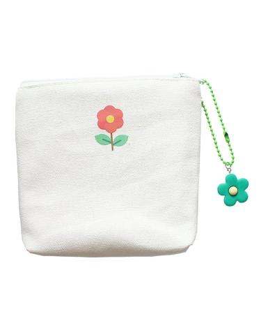 FOMIYES Sanitary Napkin Storage Bag Pouch Feminine Menstruation First Period Pouch Portable Sanitary Napkin Pads Bag Pouch for Purse Small Zipper Wallet for Teen Girls Women Ladies Use White