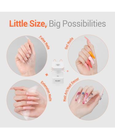 Modelones Mini LED Nail Lamp - Portable UV Gel Nail Dryer with Quick-Dry Technology - Travel-Friendly Cute Meow Design for Home DIY Manicures - Buy Online on GoSupps.com