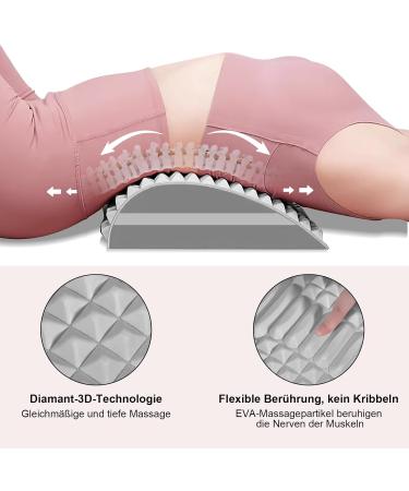 ETIEPORT Neck Pillow & Back Cracker 2-in-1 Massage Device for Pain Relief | Lower Back & Neck Relief - Gray - Buy Online on GoSupps.com
