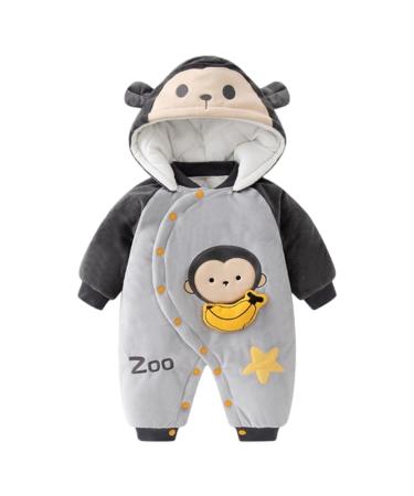 Newborn Baby Rompers with Booties Hat Boys Girls Jumpsuit Winter Outfits Set 0-3 Months 0-3 Months R