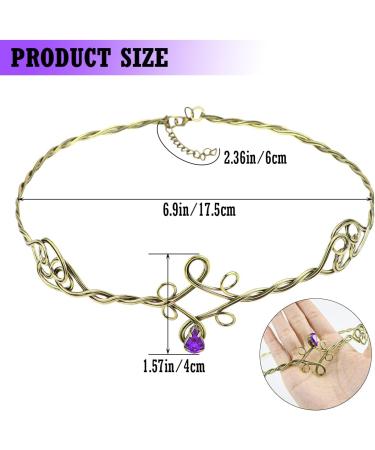 ZJIVQO Forehead Headbands Iron Circlet for Women Woven Forehead Band Crystals Tiaras Hair Band Gold Hair Hoop with Jewels Crystal Rhinestone Wedding Head Band Princess Crown Headband Tiara Purple - Buy Online on GoSupps.com
