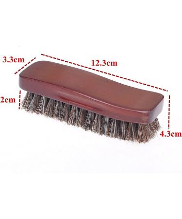 Shoe Brush Natural Wood Bristle Horse Hair Shoe Boot Polish Brush Felt Boots Brush Hair Tool Brush(17x2cm) - Buy Online on GoSupps.com