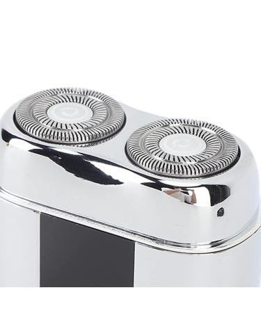 Mini Electric Beard Trimmer for Travel | Type-C Double Head | Silver - Stylish & Portable Grooming Solution - Buy Online on GoSupps.com