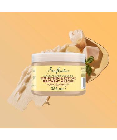 Unilever SheaMoisture Strengthen & Restore Treatement Mask for natural chemically treated or heatstyled hair Jamaican Black Castor Oil for extra strength and elasticity 2 x 355 ml - Buy Online on GoSupps.com