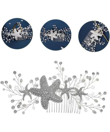 Angoily Starfish Side Hair Comb Bridesmaid Hair Accessories Women's Hair Clips Bridal Hair Pin Beach Wedding Hair Comb Rhinestone Bridal Hair Jewelry Sweet Headgear Wig Banquet Alloy - Buy Online on GoSupps.com