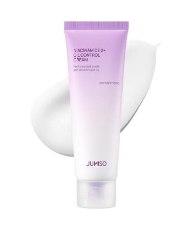 JUMISO Niacinamide 2+ Oil Control Cream - Korean Face Moisturizer for Oily Acne Prone Skin - Pore Minimizing Sebum Balancing with Hyaluronic Acid Tranexamic Acid Galactomyces 2.7 fl.oz