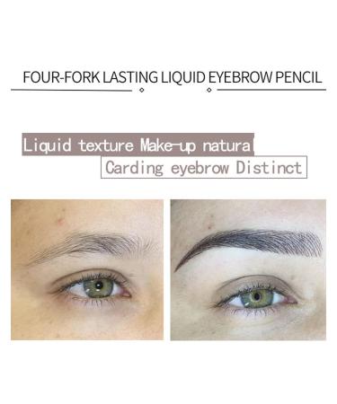 AKARY Tattoo Eyebrow Pen - 4-Fork Liquid Pencil, Micro-Fork Tip Applicator, 3D Natural Wild Eyebrow Maker, Waterproof & Sweat-Proof - Dark Brown - Buy Online on GoSupps.com