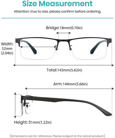 Cyxus Blue Light Glasses for Men - UV Blocking Gaming Eyeglasses with Crystal Lens Rimless Design | Tr90 Black Frame - Buy Online on GoSupps.com