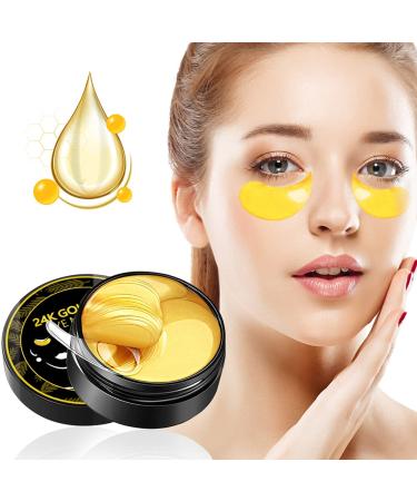 OUOYYO 24K Golden Eye Mask(60 PCS) Collagen Eye Mask Under Eye Patches for Dark Circle Wrinkle and Puffy Eyes Eye Mask for Face Care Beauty&Personal Care