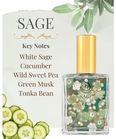 Sage Organic Perfume Spray by Sage- 2 oz Vegan & Cruelty-Free Fresh Scent Cucumber White Sage Sweet Pea Sage 2 oz Eau de Toilette Spray - Buy Online on GoSupps.com