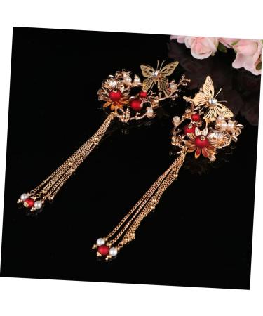 Beavorty 3 Pairs rhinestone Hair Combs chinese hair clips with tassel japanese hair pins for women japanese flower hair pin flower tassel hair clip retro decor barrettes woman girl geisha - Buy Online on GoSupps.com