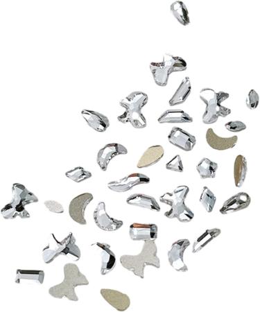 FEIlei 100Pcs Mixed Glass Crystal Hybrid Diamond Rhinestones Nail Art Decorations Drop Rhombus Flatback Stones 3D Gems - Buy Online on GoSupps.com