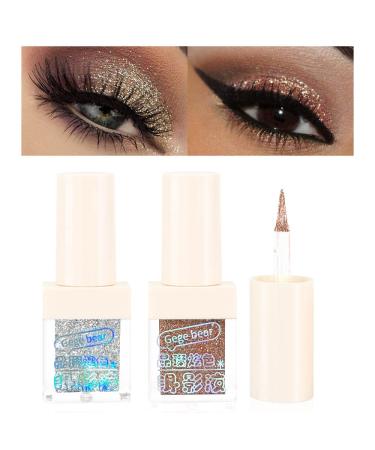 Waterproof Liquid Glitter Eyeshadow & Eyeliner Set - Fairy Iridescent Champagne Gold Sparkly Eye Makeup - Buy Online on GoSupps.com
