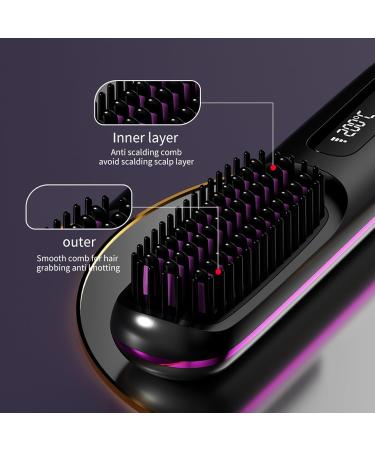 Buy Cordless Hair Straightener Brush - Fast Heating & Portable USB Rechargeable Hair Comb for Home & Travel - Buy Online on GoSupps.com