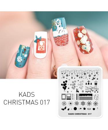 Shop Kads Nail Stamp Plate - Christmas Motifs for Stunning Nail Art | Snowflakes Santa Claus Christmas Trees & More - 5 Piece Set - Buy Online on GoSupps.com