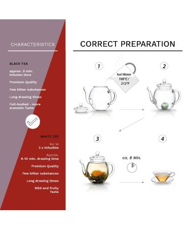 Buy Creano Teblumen Mix 6 - Bloomed White & Black Tea in Luxury Magnetic Box | 6 Premium Tea Pieces | Perfect Gift - Buy Online on GoSupps.com