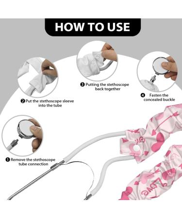 Buy Pink Love Stethoscope Sleeves - Soft Protective Covers for Nurses | 2 Pack Stethoscope Accessories - International Shipping Available - Buy Online on GoSupps.com