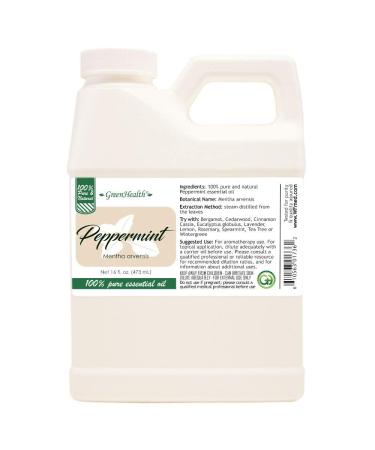 16 fl oz - Peppermint Essential Oil 100% Pure, Uncut - GreenHealth