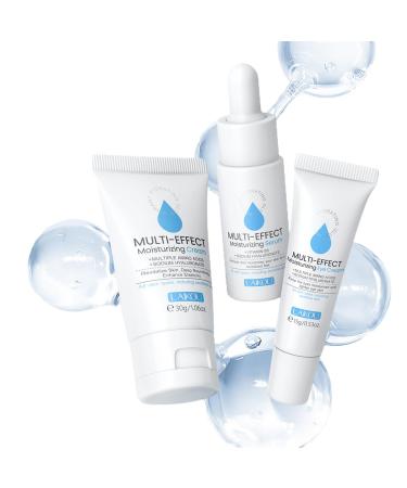 Mini Hydrated Skin Care Kit, 3 in 1 Hydrating Routine Set, Skin Care Gift Set with Serum, Eye Cream, Moisturizer, for Dry Combination Skin