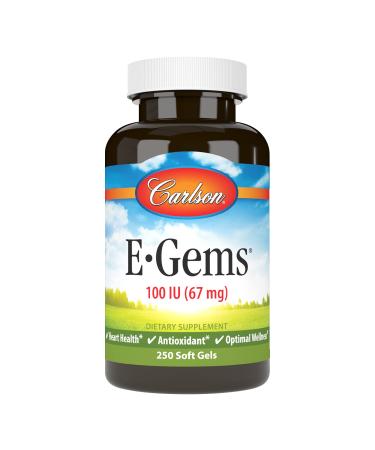 Carlson Labs E-Gems 67 mg (100 IU) 250 Softgels