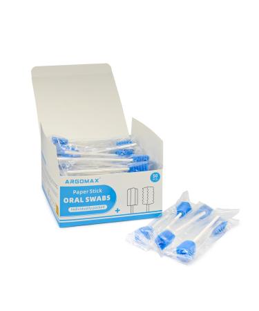 Argomax oral sponges swab 50 pcs oral care sponge cleaning mouth swimming oral hygiene swimming mouthpiece tabular cotton swab mouthfare foam for oral hygiene blue.50 pieces jagged blue