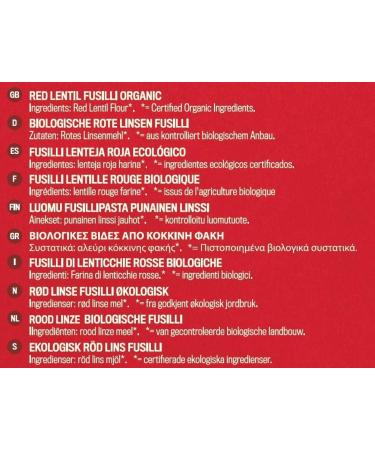 Profusion Organic Red Lentil Fusilli Grain-Free High Protein & Vegan-Friendly - 8.8 Oz - Buy Online on GoSupps.com