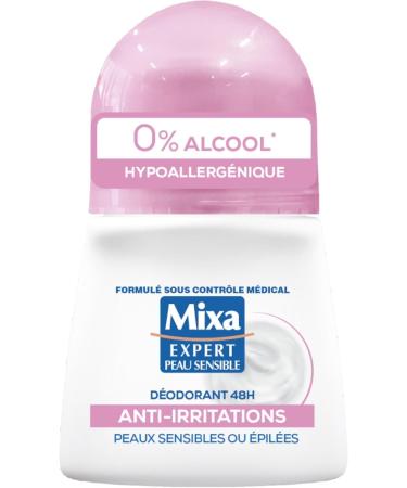 Mixa - D odorant Bille - 48h Anti-Irritations - 0% alcool* - Hypoallerg nique - Pour Apaiser Instantan ment les Aisselles Sensibles ou pil es et les Prot ger Durablement 1 unit 50 ml (Lot de 1)