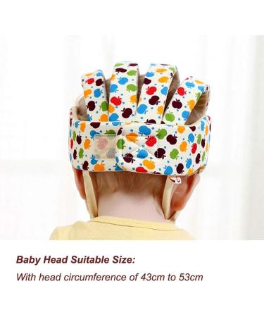 IULONEE Baby Helmet Toddler Protective Hat - Apple Flower Design | Infant Head Safety Cotton Hat with Adjustable Strap - Buy Online on GoSupps.com