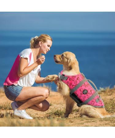 Emust Reflective Dog Vest - Adjustable Improved Buoyancy & Rescue Handle for Swimming - 2XL Pink - Buy Online on GoSupps.com
