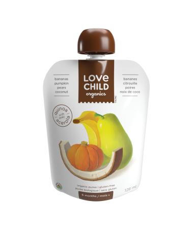 Love Child Organics Superblends Banana Pumpkin Pear Coconut Baby Food 128ml Pouch Puree (1 Pack) 6 months plus