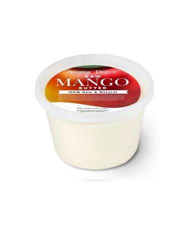 Aroma Depot 12oz. Pure Raw Mango Butter - Unrefined 100% Natural - Skin Body Hair Care - DIY Body Butter Lotions Creams - Reduces Fine Lines Wrinkles Eczema Psoriasis - Hexane-free