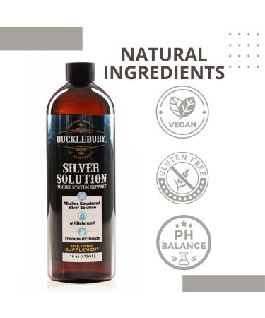 Buy Silver Solution pH Balanced Alkaline Liquid | Daily Immune Support | 16 oz Gluten Free - 30ppm - Buy Online on GoSupps.com
