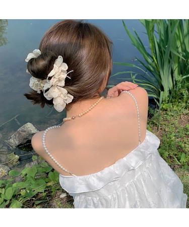 Cloth Flower Bow Hair Claw Jaw Clip for Women - Beige Hair Accessories - Buy Online on GoSupps.com