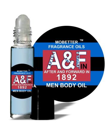 MOBETTER FRAGRANCE OILS After & Forward in 1892 Blue Men Cologne Body Oil 1/3 oz roll on Glass Bottle