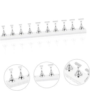 WOFASHPURET Metal Stand 1 Set Nail Art Base Press on Nail Stand Beauty Nail Display Acrylic Metal Nail Mud Creative Nail Display 19.50X2.00X0.80CM Silver - Buy Online on GoSupps.com