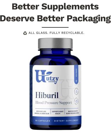 Utzy Naturals Hiburil | Blood Pressure Support Formula | with Olive Leaf Extract, Hibiscus Extract, & Lemon Balm Extract | 90 Capsules - Buy Online on GoSupps.com
