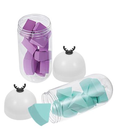 FOMIYES 2 Capsule Bottle Beauty Egg Cosmetic Concealer Sponge Esponjas Para Maquillaje Makeup Egg Sponge Face Powder Sponge Cream Hydrophilic Polyurethane Sector 20x7cm As Shown 1
