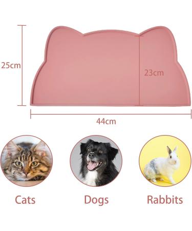 Septillar Bowl Pad for Cats & Small Dogs - Waterproof Slipproof Silicone Mat | Coral Pink 44x25 cm - Buy Online on GoSupps.com