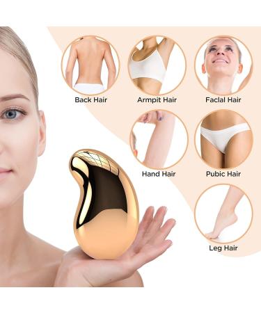 Crystal Hair Eraser - Painless Exfoliation Hair Remover for Arms, Legs, Back - Reusable & Washable - Portable Epilator - Fast & Easy - Gold - Buy Online on GoSupps.com