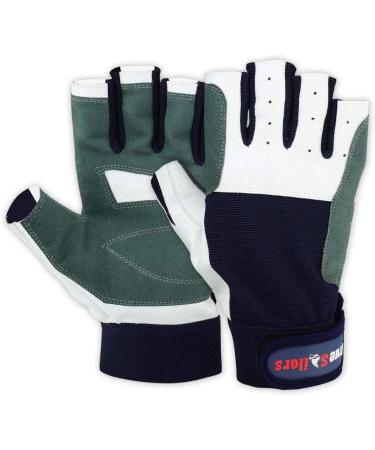 MRX Sailing Gloves for Men & Women - Paddle, Row, Fish & Ski with Comfort | Short Finger Kayaking Gloves in Blue, Grey & White - Large - Buy Online on GoSupps.com