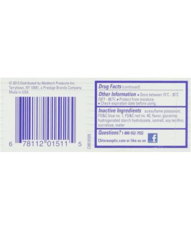 Chloraseptic Sugar Free Wild Cherry Lozenges - 15 Count - Buy Online on GoSupps.com