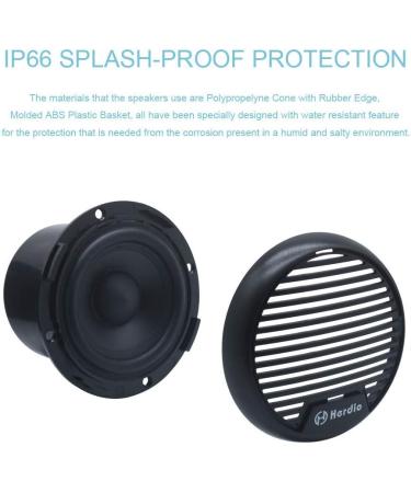 Herdio 3 Waterproof Marine Speakers - 2-Way Full Range Stereo System, 140W MAX Power (Pair) | Motorcycle, Boat, UTV, ATV, Golf Cart Speaker for Powersports & Spa - Black - Buy Online on GoSupps.com