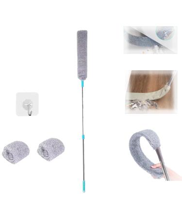 Probablei Retractable Gap Dust Cleaner Multifunction Dusting Brush Gap Mop Long Handle Washable and Retractable Duster Brush Gap Duster for Cleaning Under Appliances (1.5m 2pcs Cleaning Cloth) 1.5m 2pcs Cleaning Cloth