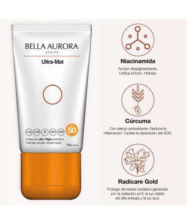 BELLA AURORA Ultra-Mat Fotoprotector Anti-Manchas SPF50 (50 ml) - Buy Online on GoSupps.com