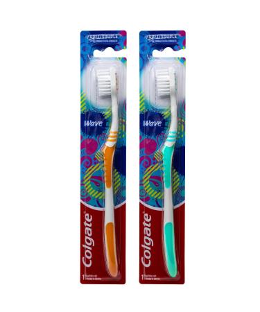 Colgate Wave Toothbrush Ultra Compact Soft (Colors Vary) - Pack of 2