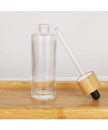 COSIDEA 6 PCS empty 60ml / 2 oz clear glass bottles with wood bamboo dropper lids for serum and essential oil DIY cosmetics oils containers travel perfume droppers bottle container 60ml With Dropper - Buy Online on GoSupps.com