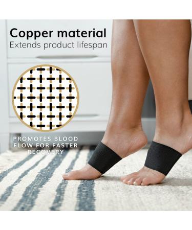 BraceAbility Copper Arch Support Bands - Flat Feet Compression Sleeves for Fallen Arches, Heel Spur, Achilles Tendonitis, Plantar Fasciitis - L/XL Pair - Buy Online on GoSupps.com