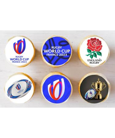 24 x Pre-Cut Stand up Rugby World Cup Edible Wafer/Rice Paper Cupcake Cake Dessert Toppers Birthday Decorations - Buy Online on GoSupps.com