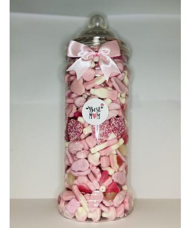 Best Mum Filled Pink Pick N Mix Gummy Sweet Victorian Jar Gift Present 2.5l - Buy Online on GoSupps.com