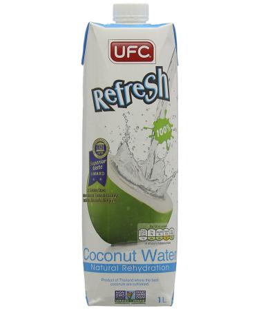 UFC Pure Coconut Water 100% Pure Coconut Water Thailand 1 Litre Pack (Pack of 4)